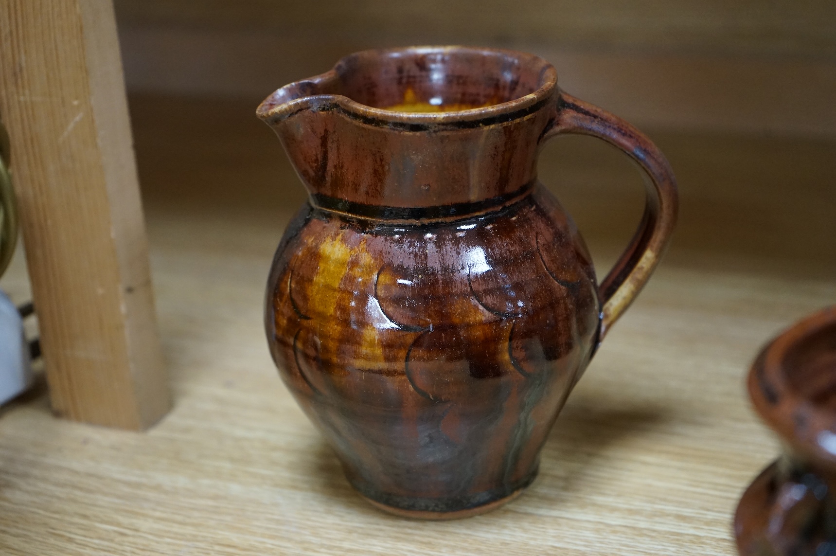 A large group of 20th century signed and unsigned Studio pottery, tallest 23cm high